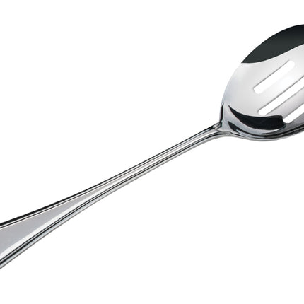 Winco 0030-24 11 1/2" Shangarila Flatware Stainless Steel Banquet Slotted Serving Spoon