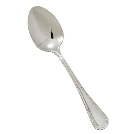 Winco 0036-10 8 1/8" Deluxe Pearl Flatware Stainless Steel European Size Tablespoon