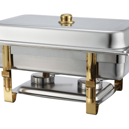 Winco 201 Malibu 8 Qt. Full Size Gold Accent Chafer