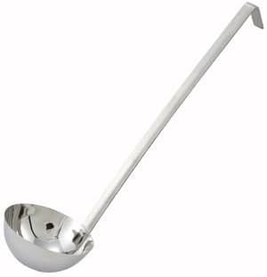 Winco LDT-1 Two-Piece 1 oz Stainless Steel Serving Ladle With 12" Handle