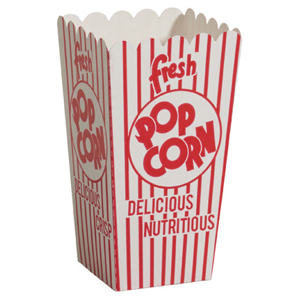 Winco Benchmark 41044 Popcorn Scoop Box Popcorn Supplies 0.75 oz. Red and White Stripped Design