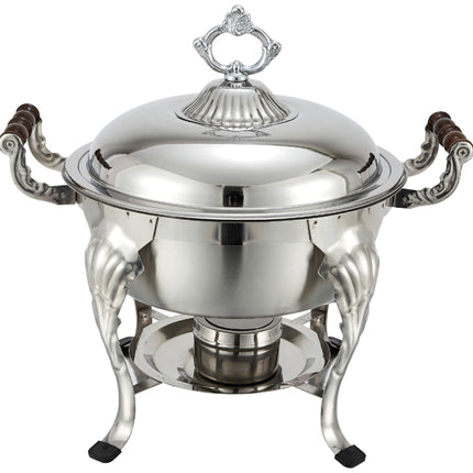 Winco 708 Crown 6 Qt. Stainless Steel Round Chafer