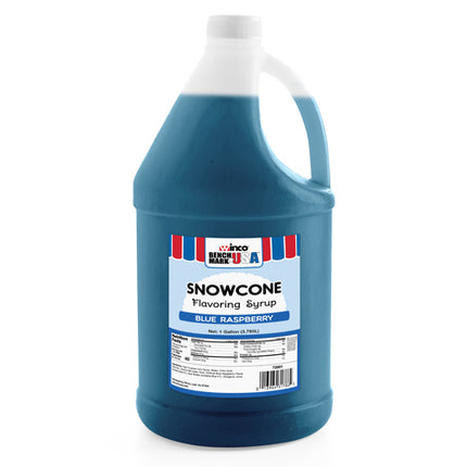 Winco Benchmark 72001 Shaved Ice Snow Cone Syrup 1 Gallon Blue Raspberry