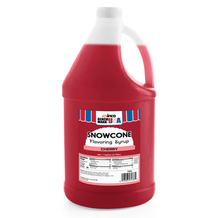 Winco Benchmark 72002 Shaved Ice Snow Cone Syrup 1 Gallon Cherry