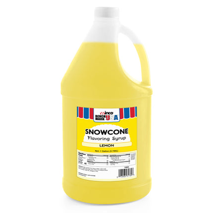 Winco Benchmark 72004 Shaved Ice Snow Cone Syrup 1 Gallon Lemon