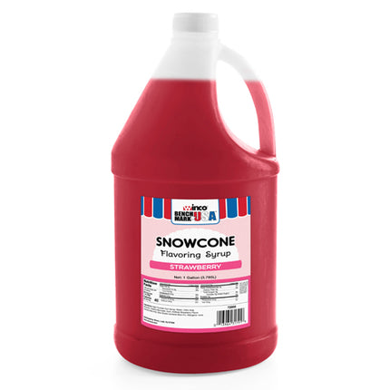 Winco Benchmark 72006 Shaved Ice Snow Cone Syrup 1 Gallon Strawberry