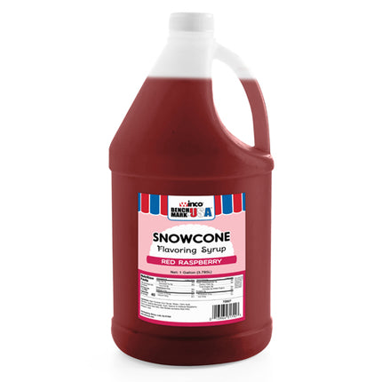 Winco Benchmark 72007 Shaved Ice Snow Cone Syrup 1 Gallon Red Red Raspberry