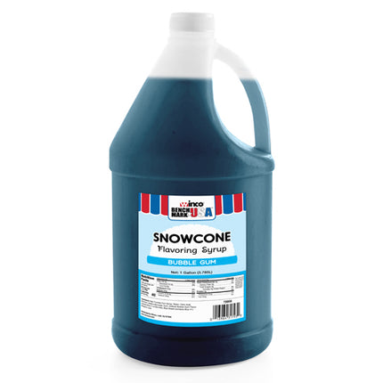 Winco Benchmark 72008 Shaved Ice Snow Cone Syrup 1 Gallon Bubblegum