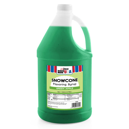 Winco Benchmark 72009 Shaved Ice Snow Cone Syrup 1 Gallon Green Apple