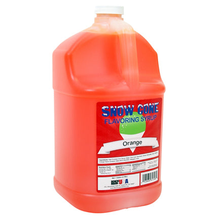 Winco Benchmark 72011 Shaved Ice Snow Cone Syrup 1 Gallon Orange