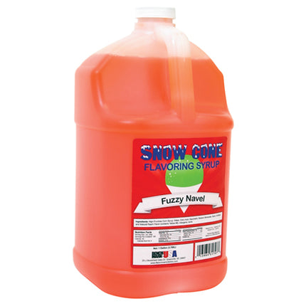 Winco Benchmark 72012 Shaved Ice Snow Cone Syrup 1 Gallon Fuzzy Navel