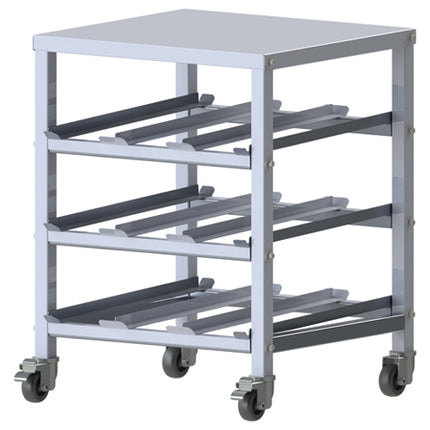 Winco ALCR-3M Mobile Under-Counter 3-Tier Can Storage Rack