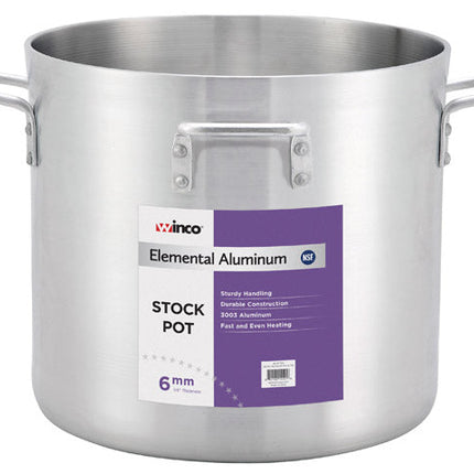 Winco ALHP-120 120 Qt. Elemental Aluminum Stock Pot