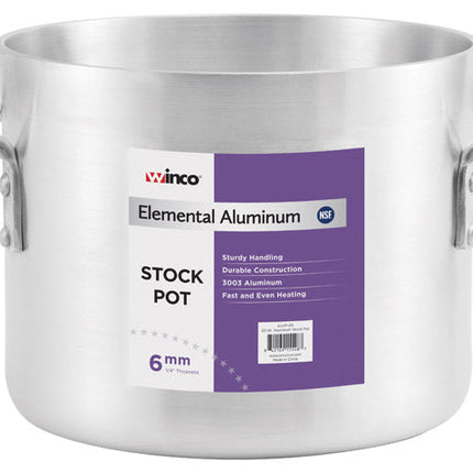 Winco ALHP-16 16 Qt. Elemental Aluminum Stock Pot