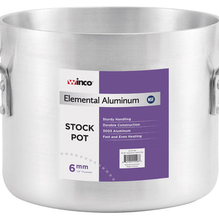Winco ALHP-20 20 Qt. Elemental Aluminum Stock Pot
