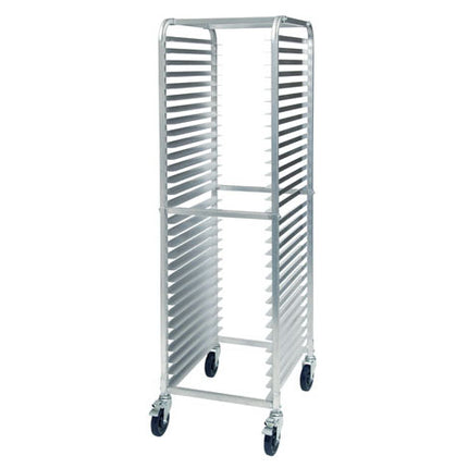 Winco ALRK-30BK 30 Pan Unassembled End Load Full Height Bun/Sheet Pan Rack with Brakes