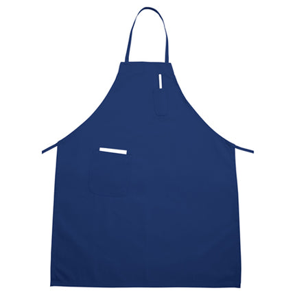 Winco BA-PBL Blue 33" L x 26" W Signature Chef Poly-Cotton Full-Length Bib Apron With 2 Pockets