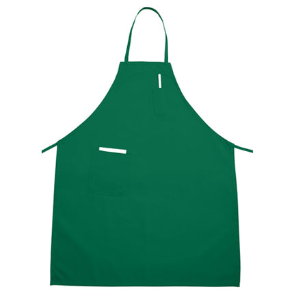 Winco BA-PLG Bright Green 33" L x 26" W Signature Chef Poly-Cotton Full-Length Bib Apron With 2 Pockets