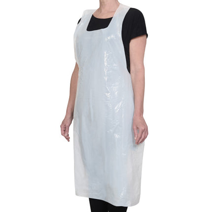 Winco BADP-2846 White 46" x 28" Plastic Disposable Bib Apron