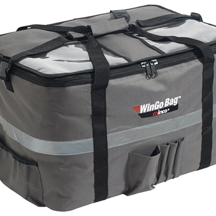 Winco BGCB-2314 Large Gray Insulated Polyester Premium Catering WinGo Bag