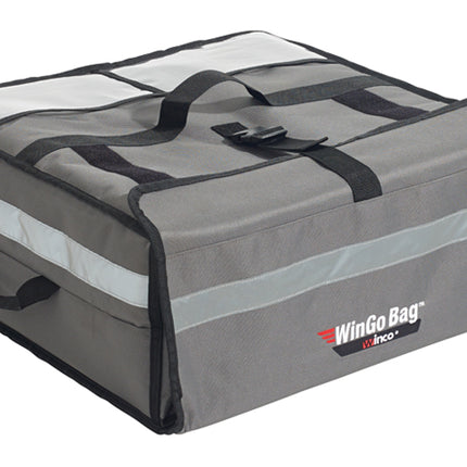 Winco BGPZ-1909 Gray Insulated Heavy-Duty Polyester Premium Pizza WinGo Bag