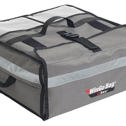 Winco BGPZ-2109 Large Gray Insulated Heavy-Duty Polyester Premium Pizza WinGo Bag