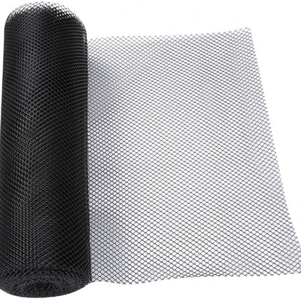 Winco BL-240K 2 Black Plastic Mesh Bar Mat/Shelf Liner