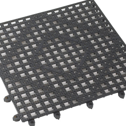 Winco BML-12K 12" x 12" Dark Smoke Interlocking Bar Mat