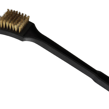 Winco BR-12 Black 12" Grill Brush with Brass Wire