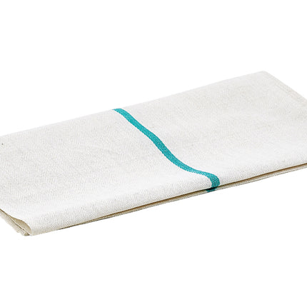 Winco BTH-2028G 28" x 20" Green Stripe Herringbone Bar Towel