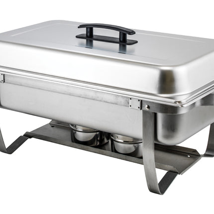 Winco C-4080 Economy 8 Qt. Full Size Stainless Steel Chafer with Folding Frame