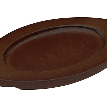 Winco CASM-6OUL Oval 6" x 9" Wood Underliner With Dual Contoured Handles For CASM-6O FireIron Server