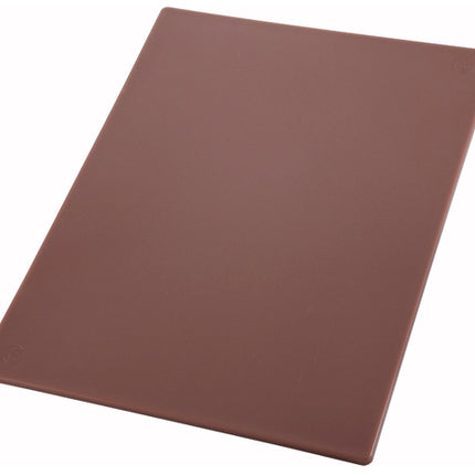 Winco CBBN-1218 Brown Polyethylene Plastic Cutting Board - 12" x 18" x 1/2"