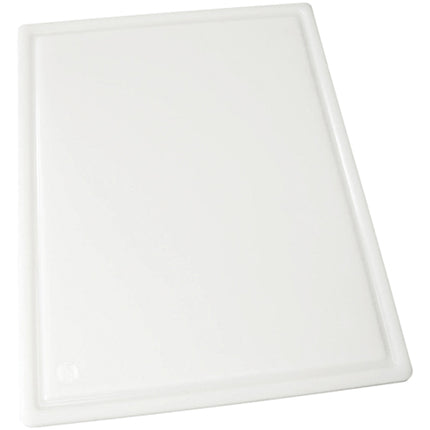 Winco CBI-1520 15" x 20" White Plastic Cutting Board - Grooved