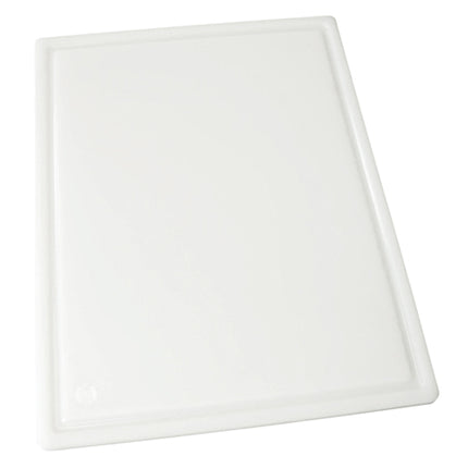 Winco CBI-1824 18" x 24 x 0.5" White Plastic Cutting Board - Grooved