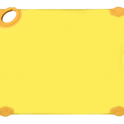 Winco CBK-1218YL 12" x 18" Yellow StatikBoard Co-Polymer Plastic Cutting Board with Hook