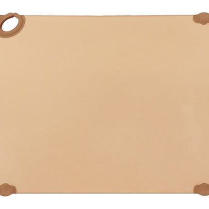 Winco CBK-1520BN 15" x 20" Brown StatikBoard Co-Polymer Plastic Cutting Board with Hook