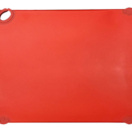 Winco CBK-1520RD 15" x 20" Red StatikBoard Co-Polymer Plastic Cutting Board with Hook