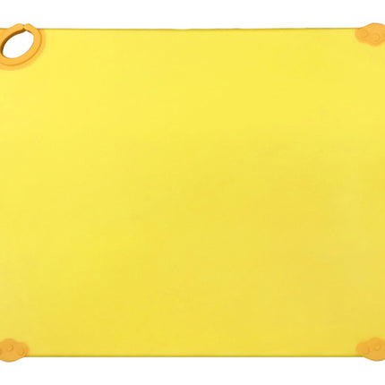 Winco CBK-1520YL 15" x 20" Yellow StatikBoard Co-Polymer Plastic Cutting Board with Hook