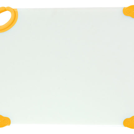 Winco CBN-1218YL 12" x 18" Yellow StatikBoard Co-Polymer Plastic Cutting Board with Hook