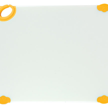 Winco CBN-1520YL 15" x 20" Yellow StatikBoard Co-Polymer Plastic Cutting Board with Hook