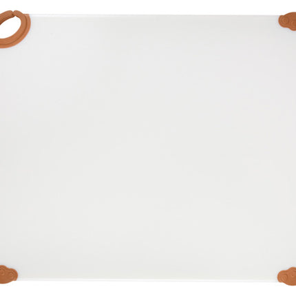 Winco CBN-1824BN 18" x 24" Brown StatikBoard Co-Polymer Plastic Cutting Board with Hook