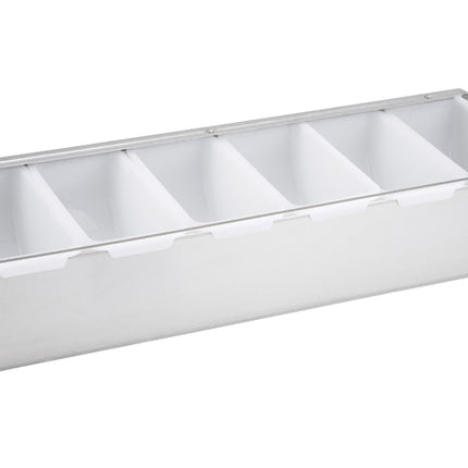 Winco CDP-6 6 Compartment Stainless Steel Bar Condiment Dispenser