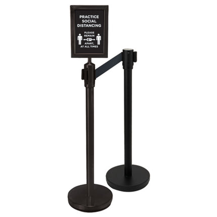 Winco CGS-SETA Black 34" Tall 4-Piece Stanchion Set