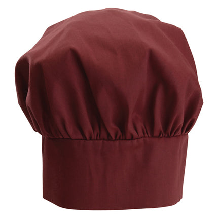 Winco CH-13BG Burgundy 13 Inch High Signature Chef Poly/Cotton Professional Chef Hat With Wide Head Band And Adjustable Velcro Closure