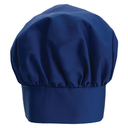 Winco CH-13BL Blue 13 Inch High Signature Chef Poly/Cotton Professional Chef Hat With Wide Head Band And Adjustable Velcro Closure