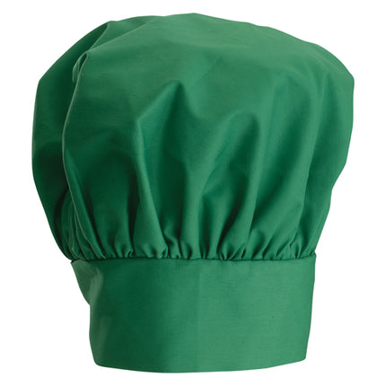 Winco CH-13LG Bright Green 13 Inch High Signature Chef Poly/Cotton Professional Chef Hat With Wide Head Band And Adjustable Velcro Closure