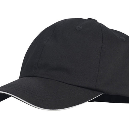 Winco CHBC-4BK Signature Chef Black Baseball Cap Chef Hat With Built-In Sweatband And Adjustable Metal Buckle Back Strap