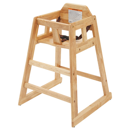 Winco CHH-101 Natural Finish Wood High Chair (Ships Unassembled)