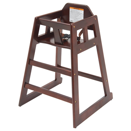 Winco CHH-103 Mahogany Finish Wood High Chair (Ships Unassembled)